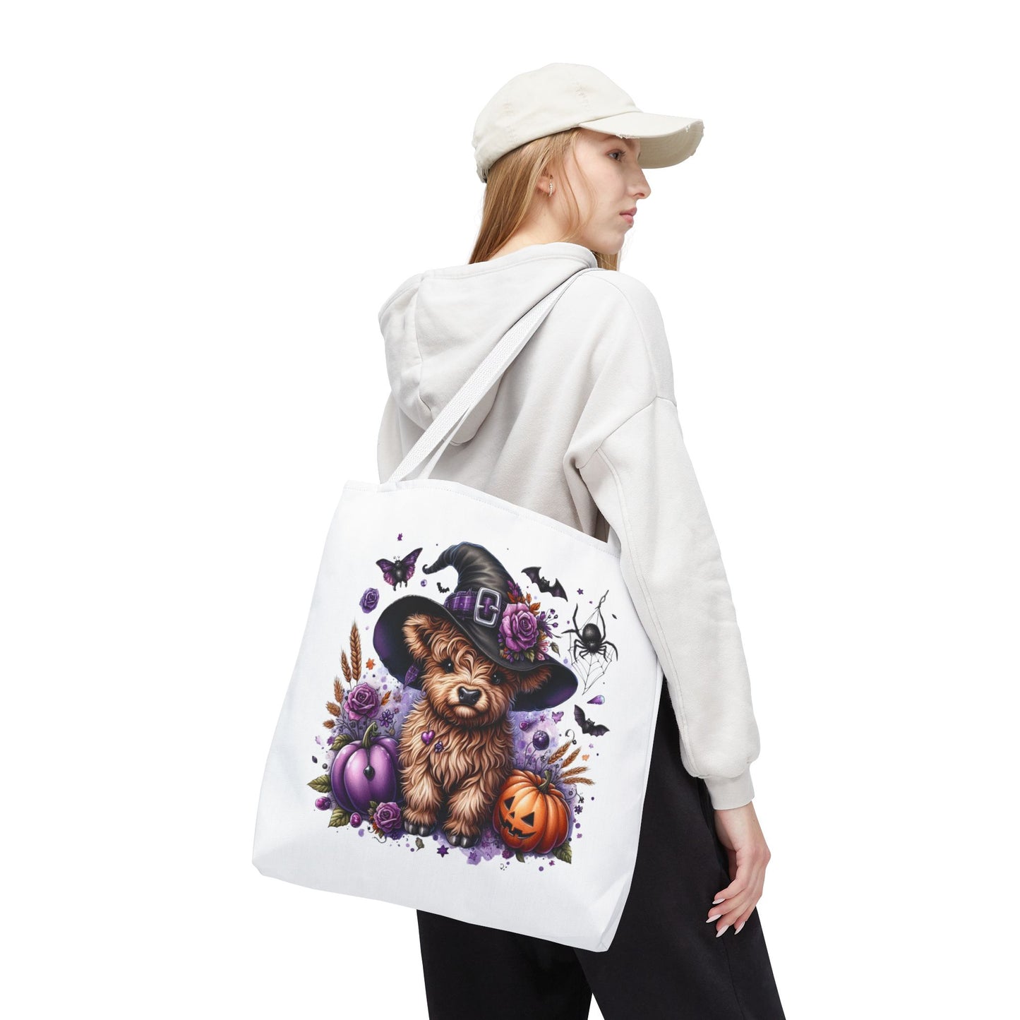 Halloween Cow Witch Tote Bag