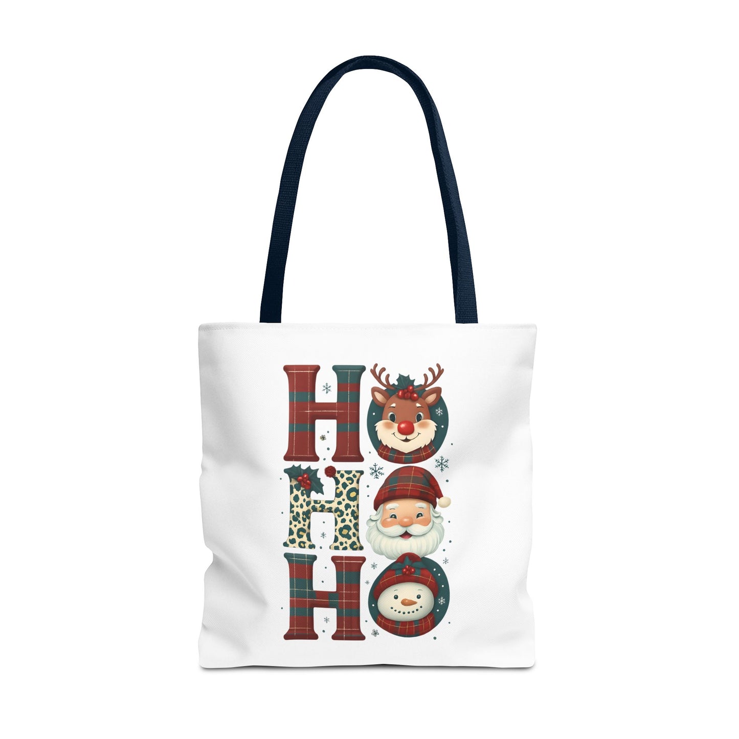 Cute Santa and Reindeer Design Festive Holiday Tote Bag