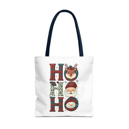 Cute Santa and Reindeer Design Festive Holiday Tote Bag