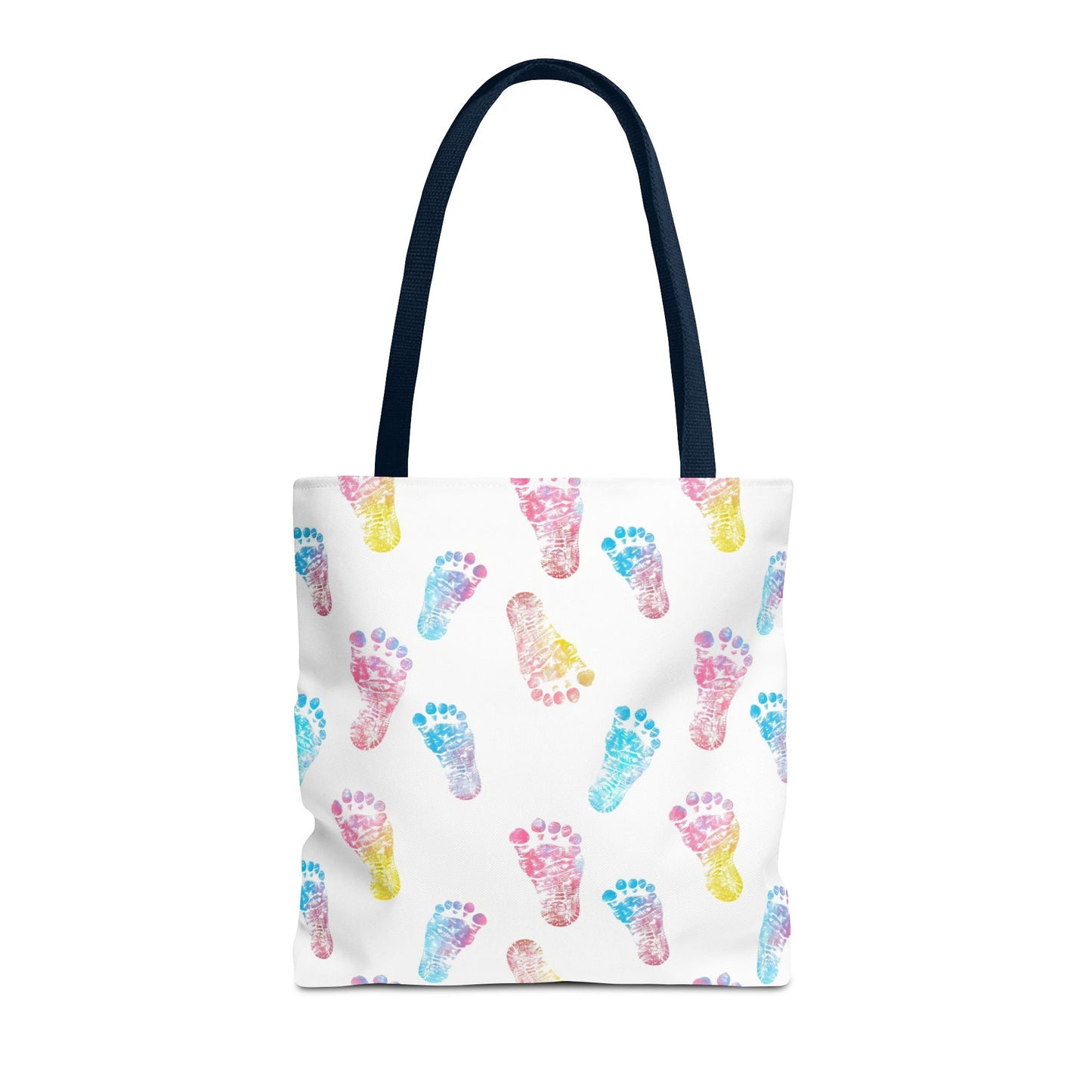 Colorful Baby Footprint Tote Bag,  Gift for New Moms