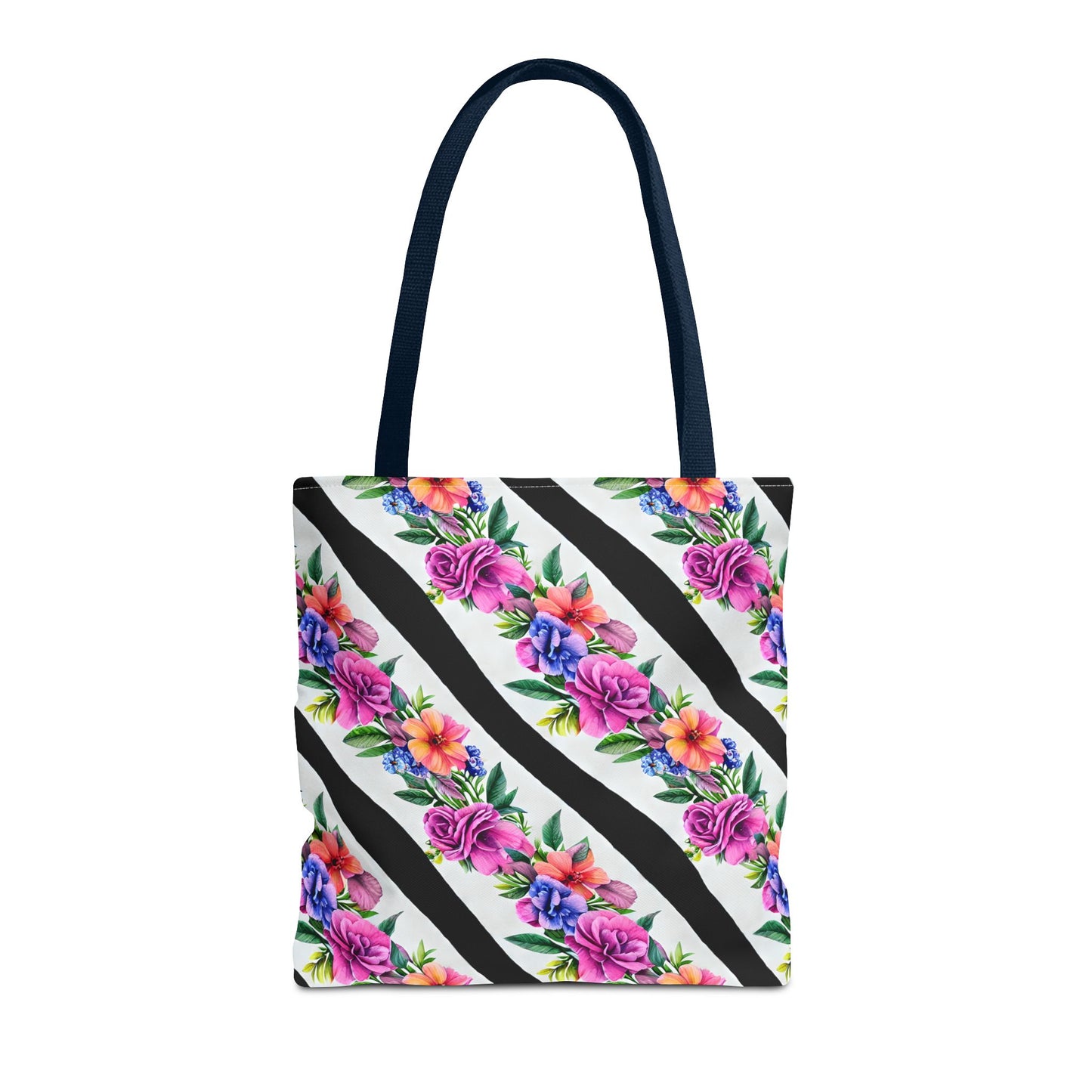 Floral Stripe Tote Bag,