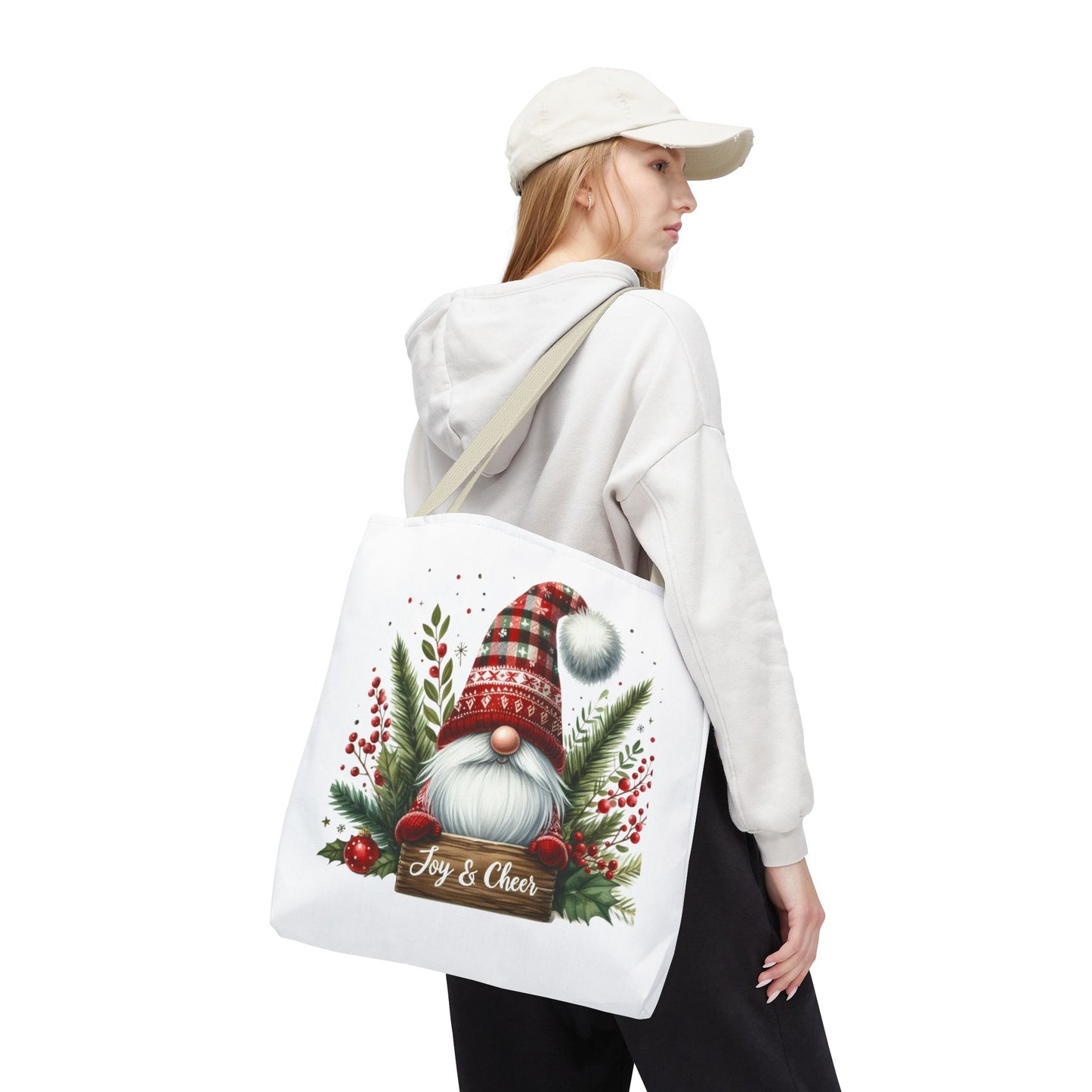 Christmas Gnome Tote Bag - Joy & Cheer Holiday Shopper