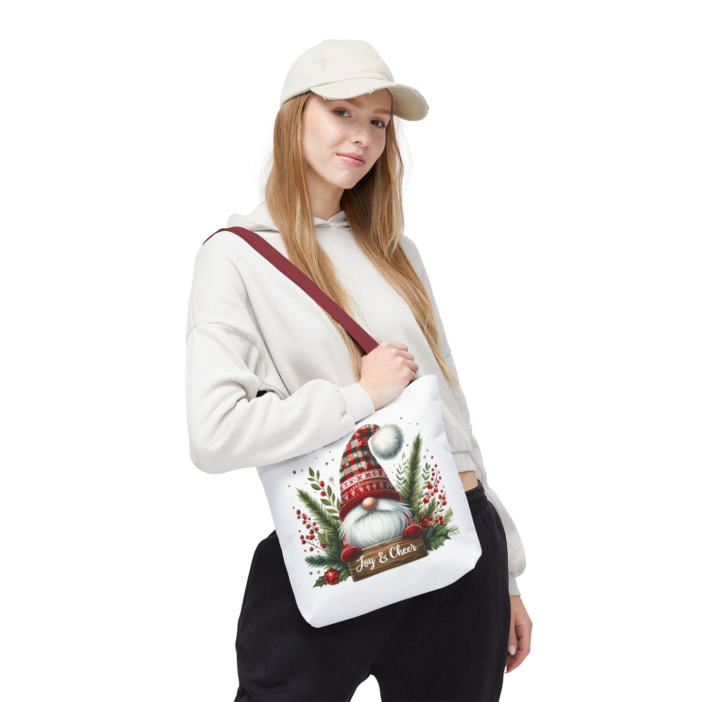 Christmas Gnome Tote Bag - Joy & Cheer Holiday Shopper