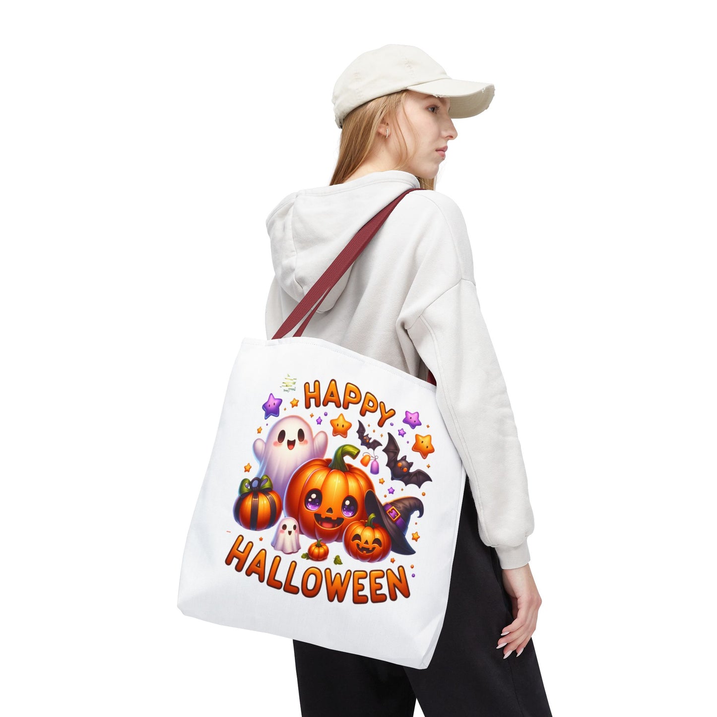 Cute Halloween Ghost Pumpkin Tote Bag