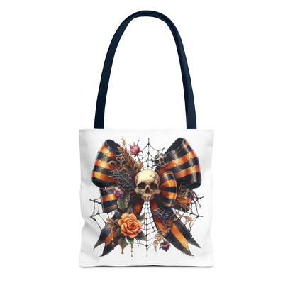 Halloween Skull & Ribbon Tote Bag