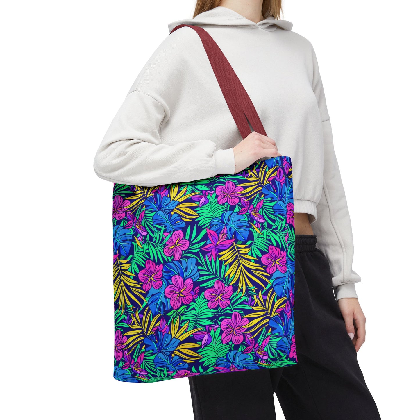 Tropical Floral Tote Bag, Beach Bag, Shopping Tote