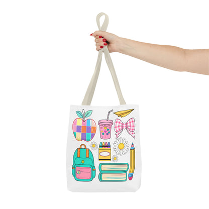 Colorful School Supplies Tote Bag, Perfect for Students & Teachers