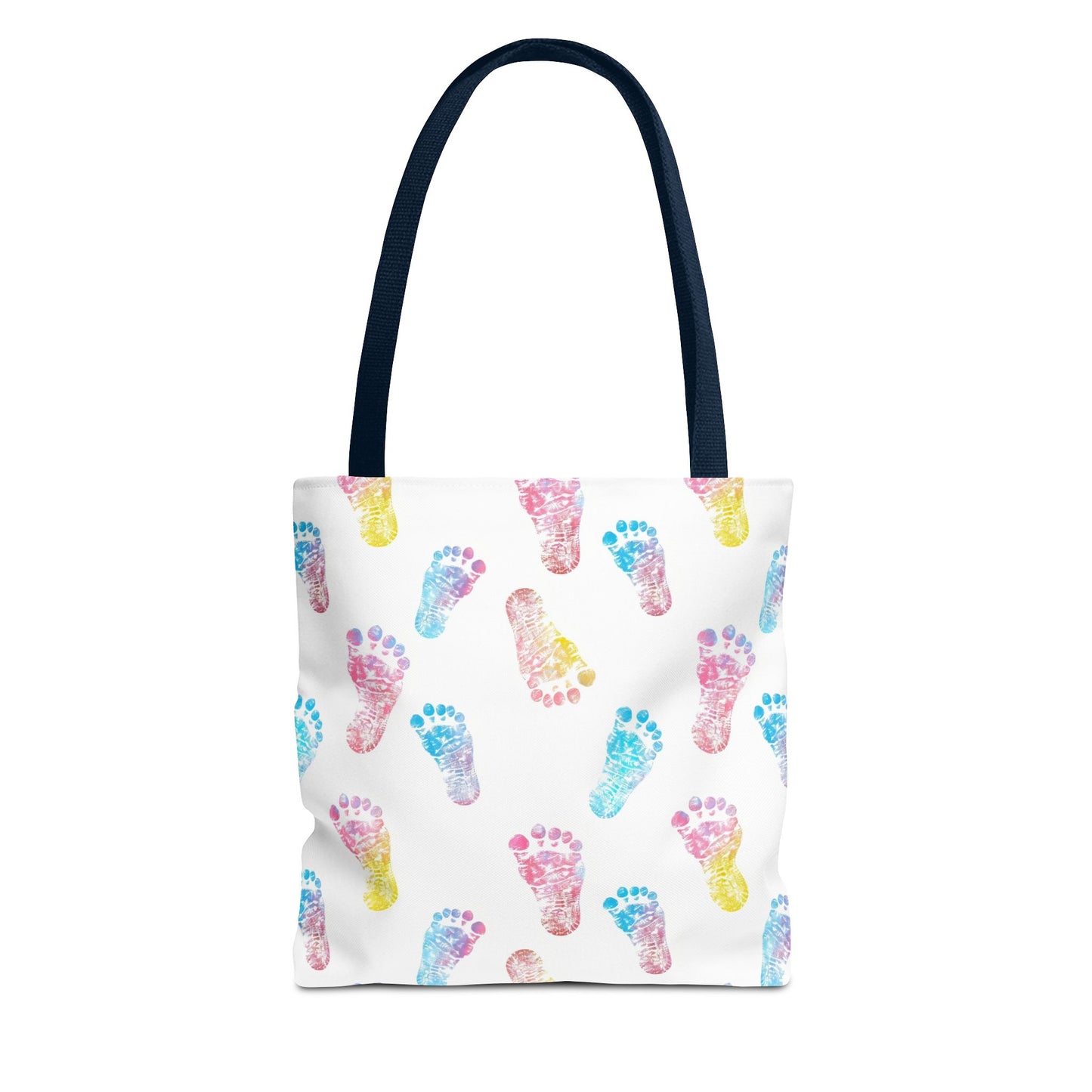 Colorful Baby Footprint Tote Bag,  Gift for New Moms