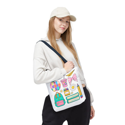 Colorful School Supplies Tote Bag, Perfect for Students & Teachers