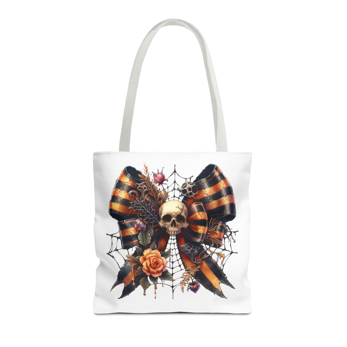 Halloween Skull & Ribbon Tote Bag