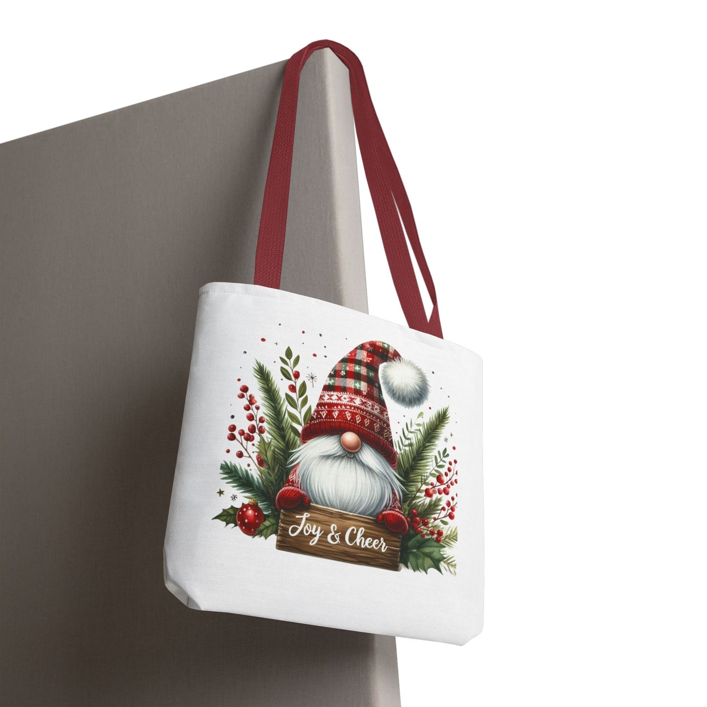 Christmas Gnome Tote Bag - Joy & Cheer Holiday Shopper
