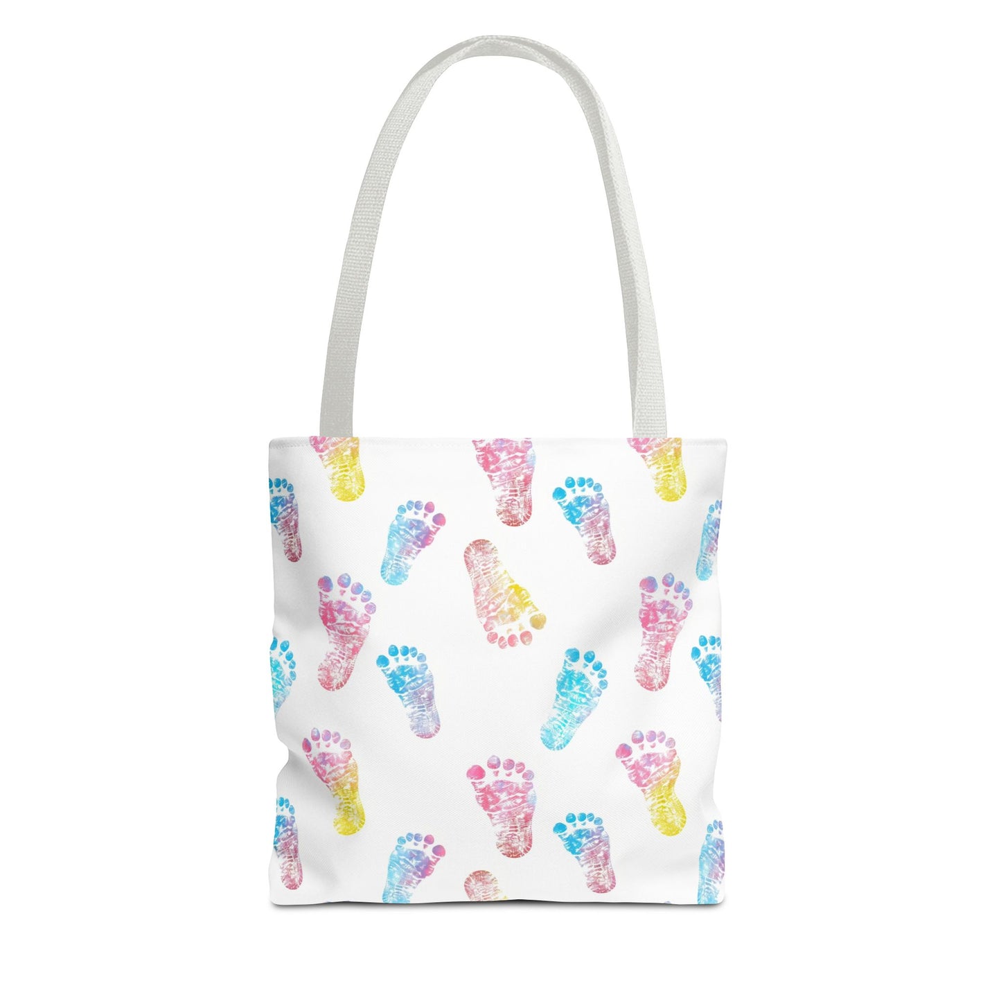Colorful Baby Footprint Tote Bag,  Gift for New Moms
