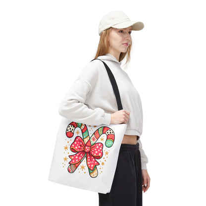 Candy Cane Holiday Tote Bag