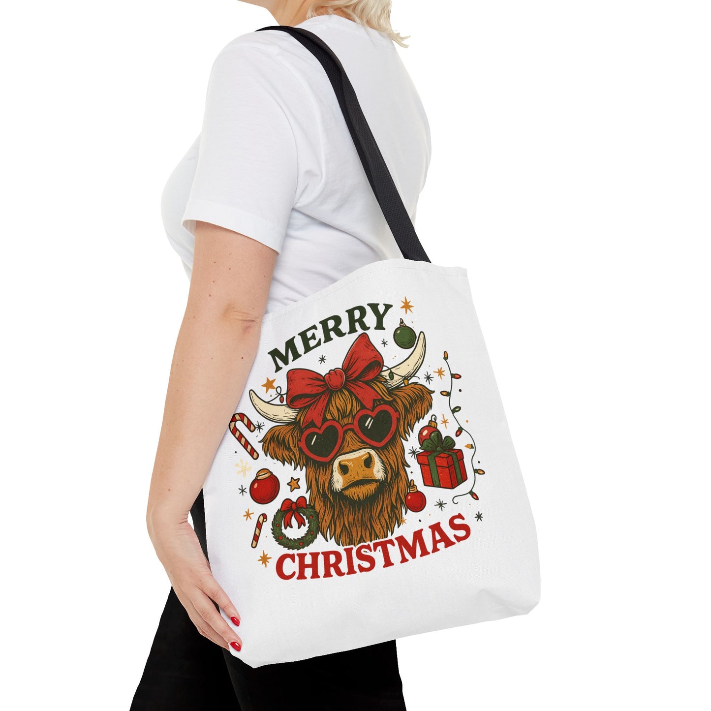 Christmas Cow Tote Bag