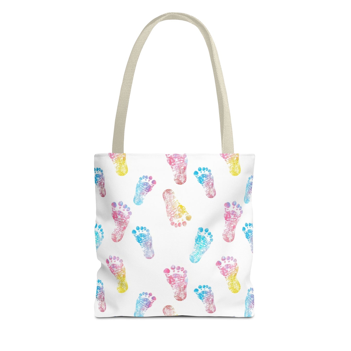 Colorful Baby Footprint Tote Bag,  Gift for New Moms