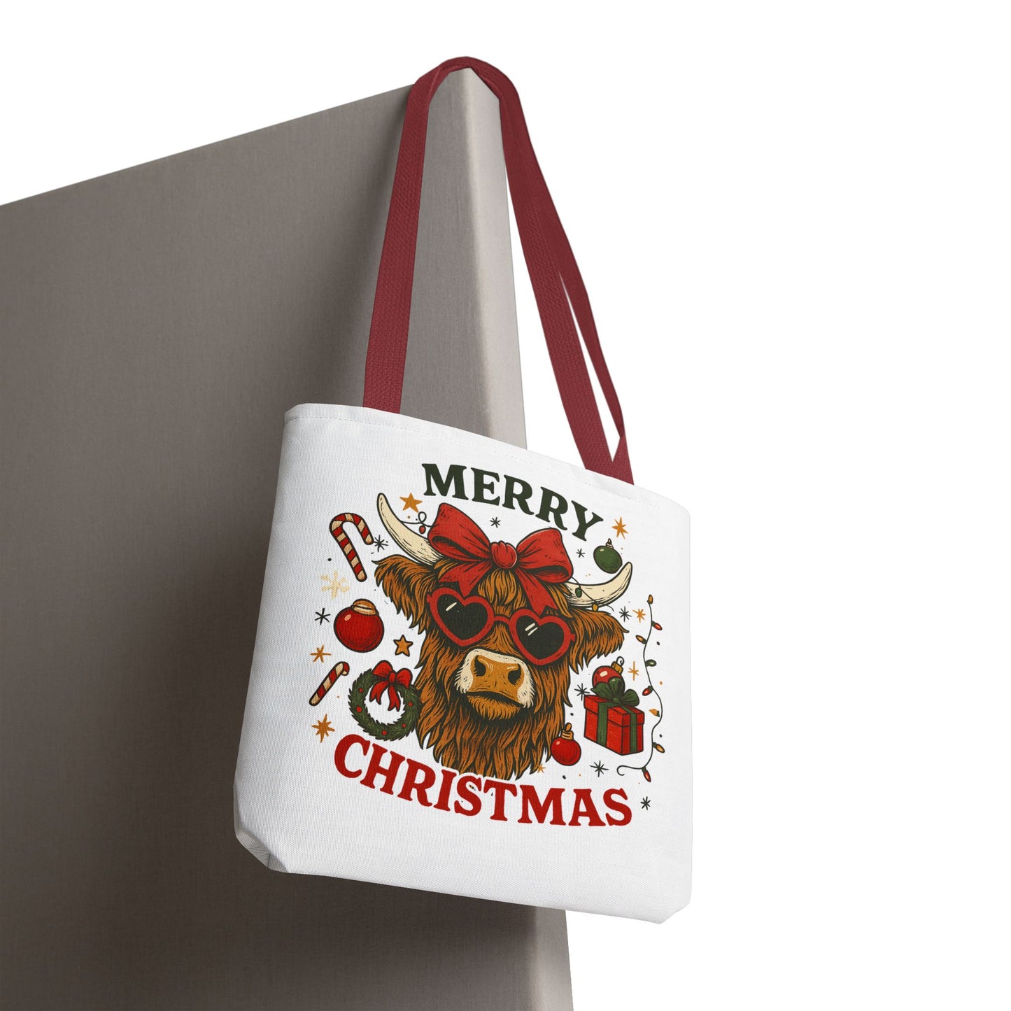 Christmas Cow Tote Bag