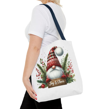 Christmas Gnome Tote Bag - Joy & Cheer Holiday Shopper