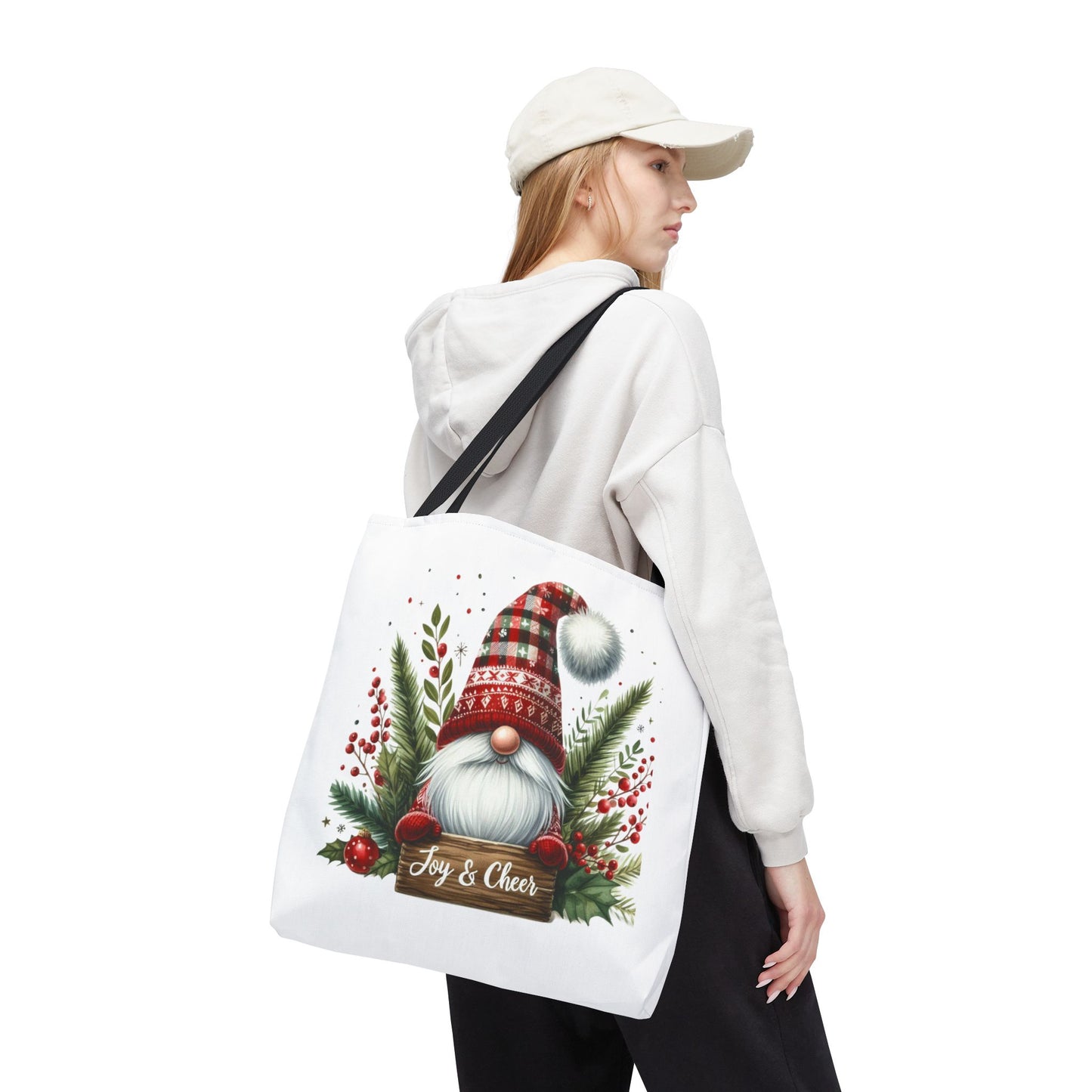 Christmas Gnome Tote Bag - Joy & Cheer Holiday Shopper