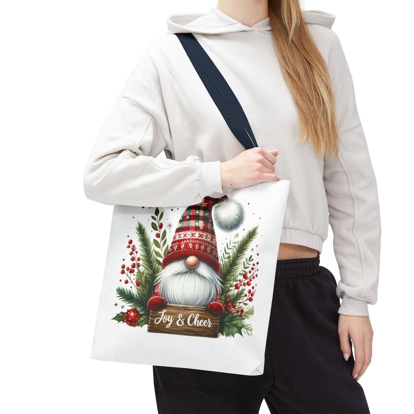 Christmas Gnome Tote Bag - Joy & Cheer Holiday Shopper