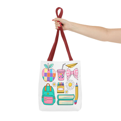 Colorful School Supplies Tote Bag, Perfect for Students & Teachers