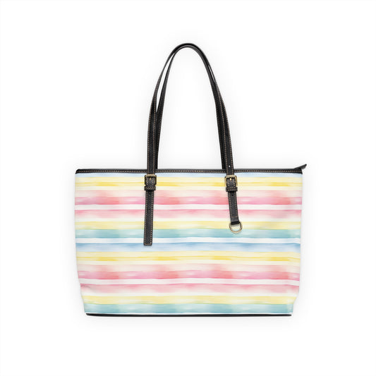 Pastel Watercolor Stripe Shoulder Bag