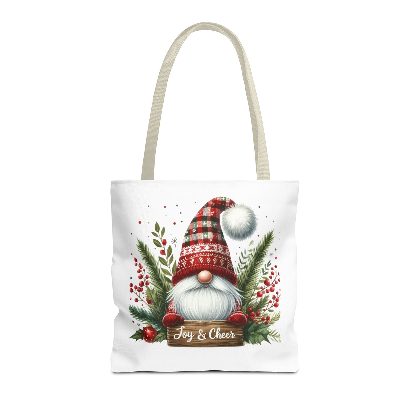 Christmas Gnome Tote Bag - Joy & Cheer Holiday Shopper