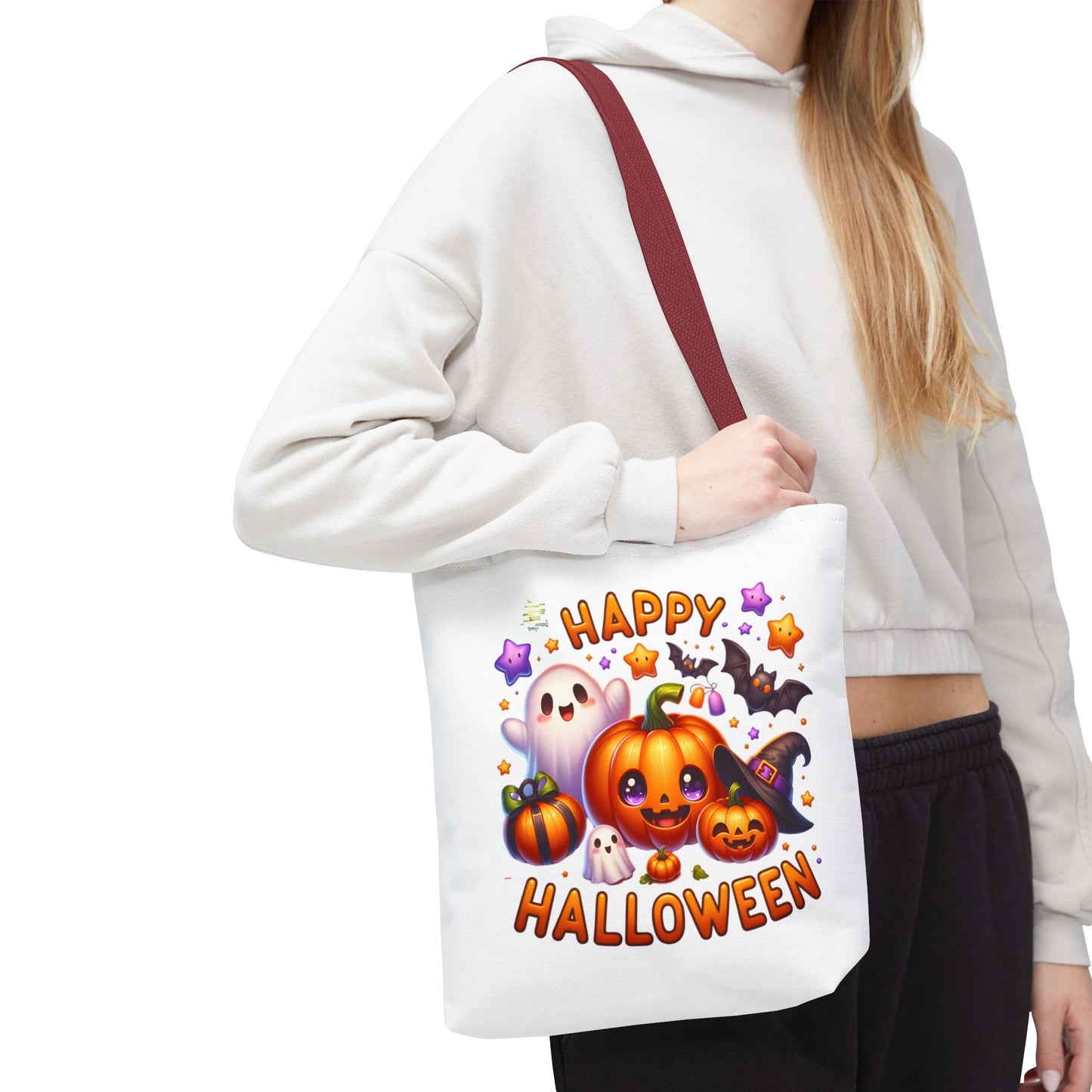 Cute Halloween Ghost Pumpkin Tote Bag