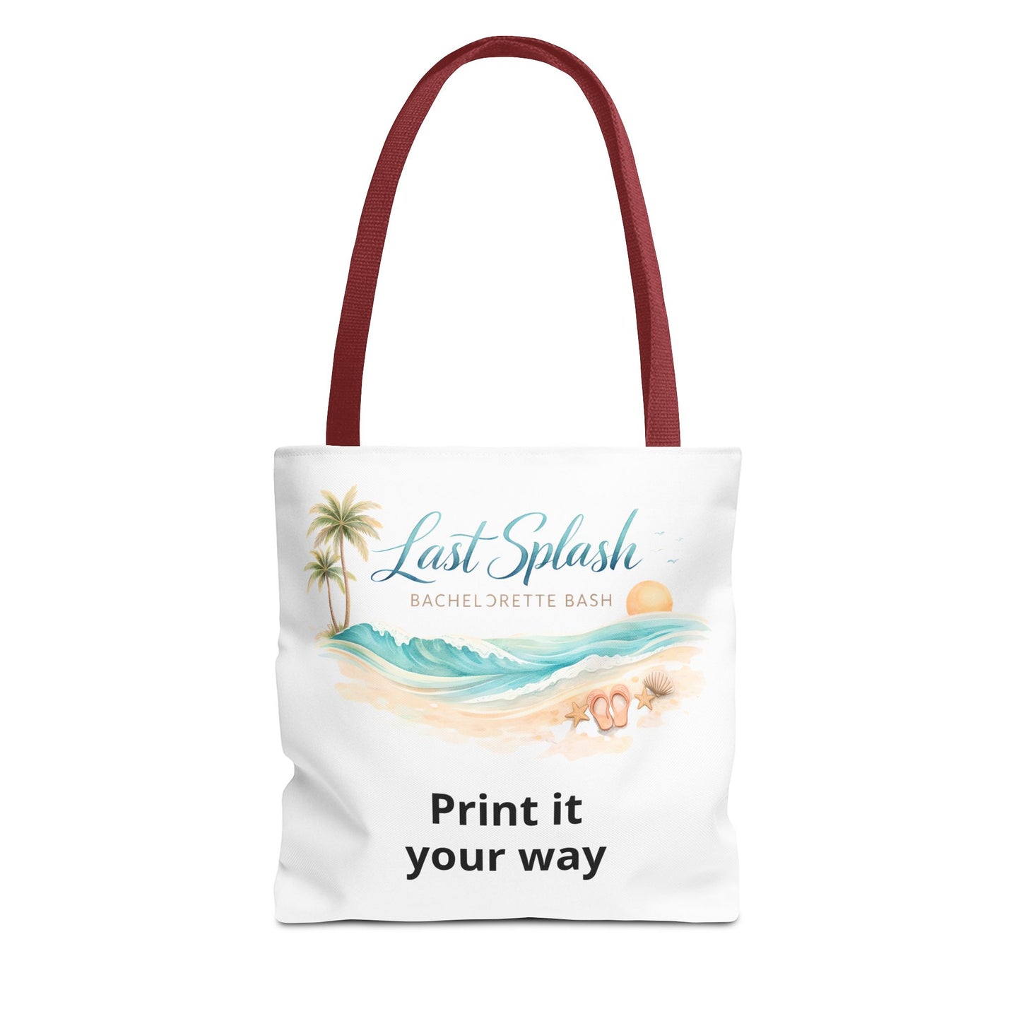 "Last Splash" Personalized Bridesmaid Bag, Beach Bachelorette Tote Bag -