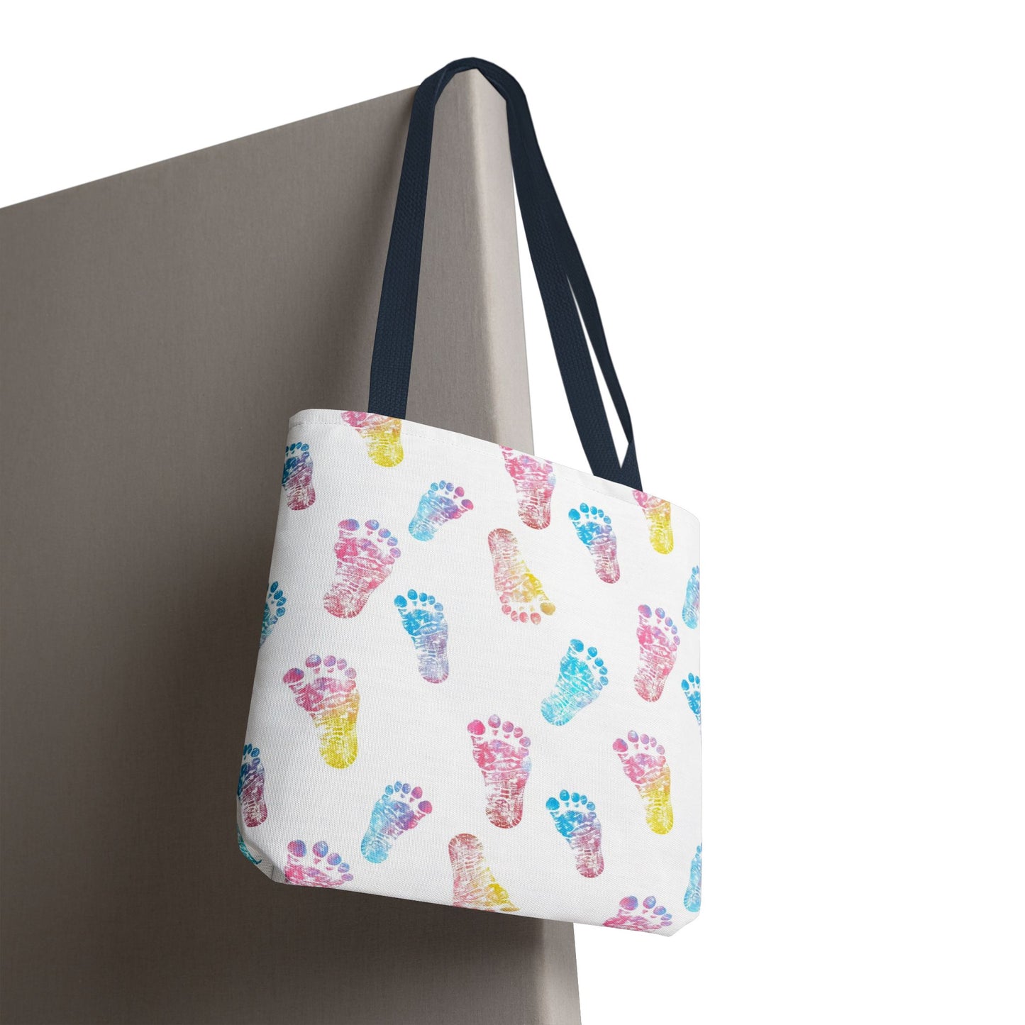 Colorful Baby Footprint Tote Bag,  Gift for New Moms