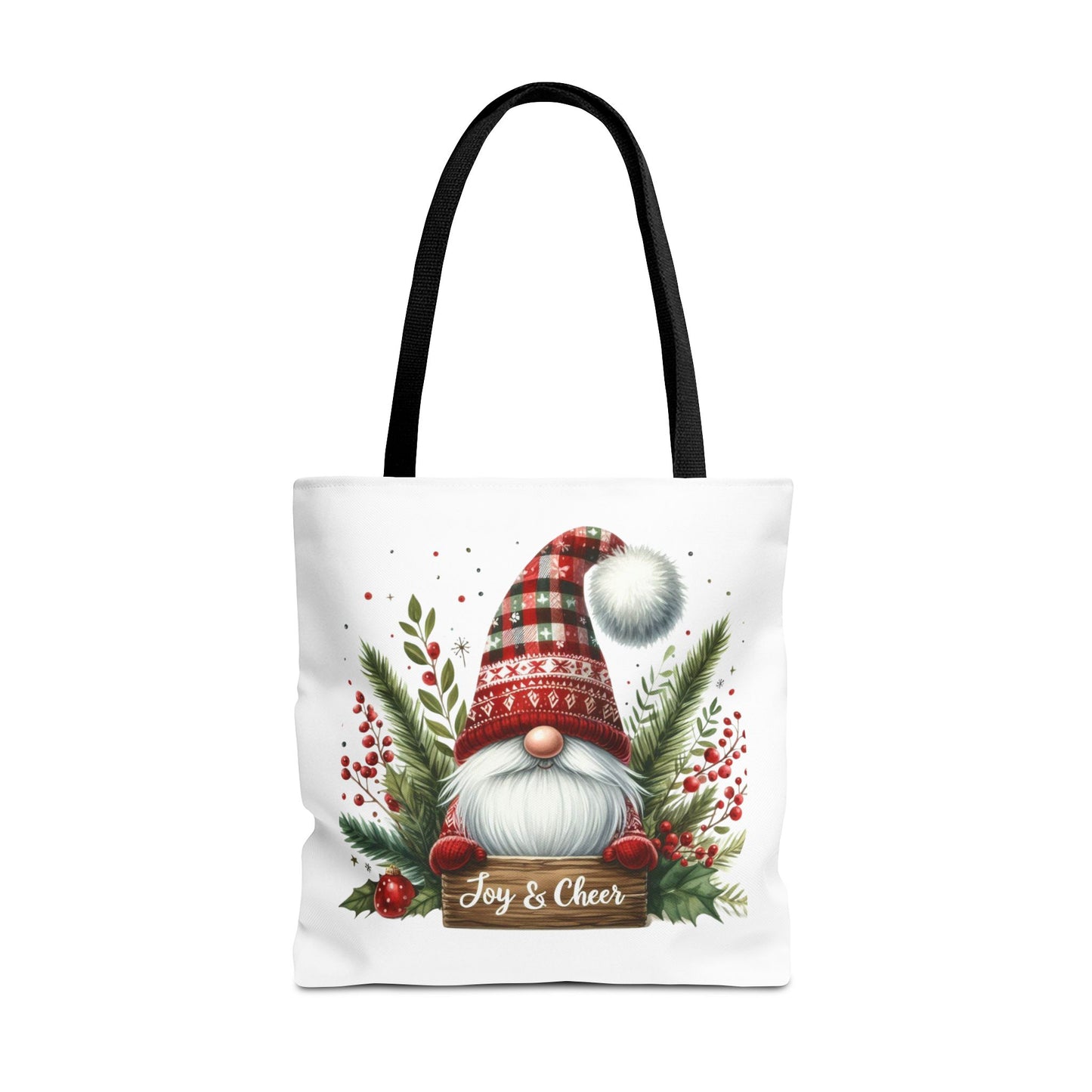 Christmas Gnome Tote Bag - Joy & Cheer Holiday Shopper