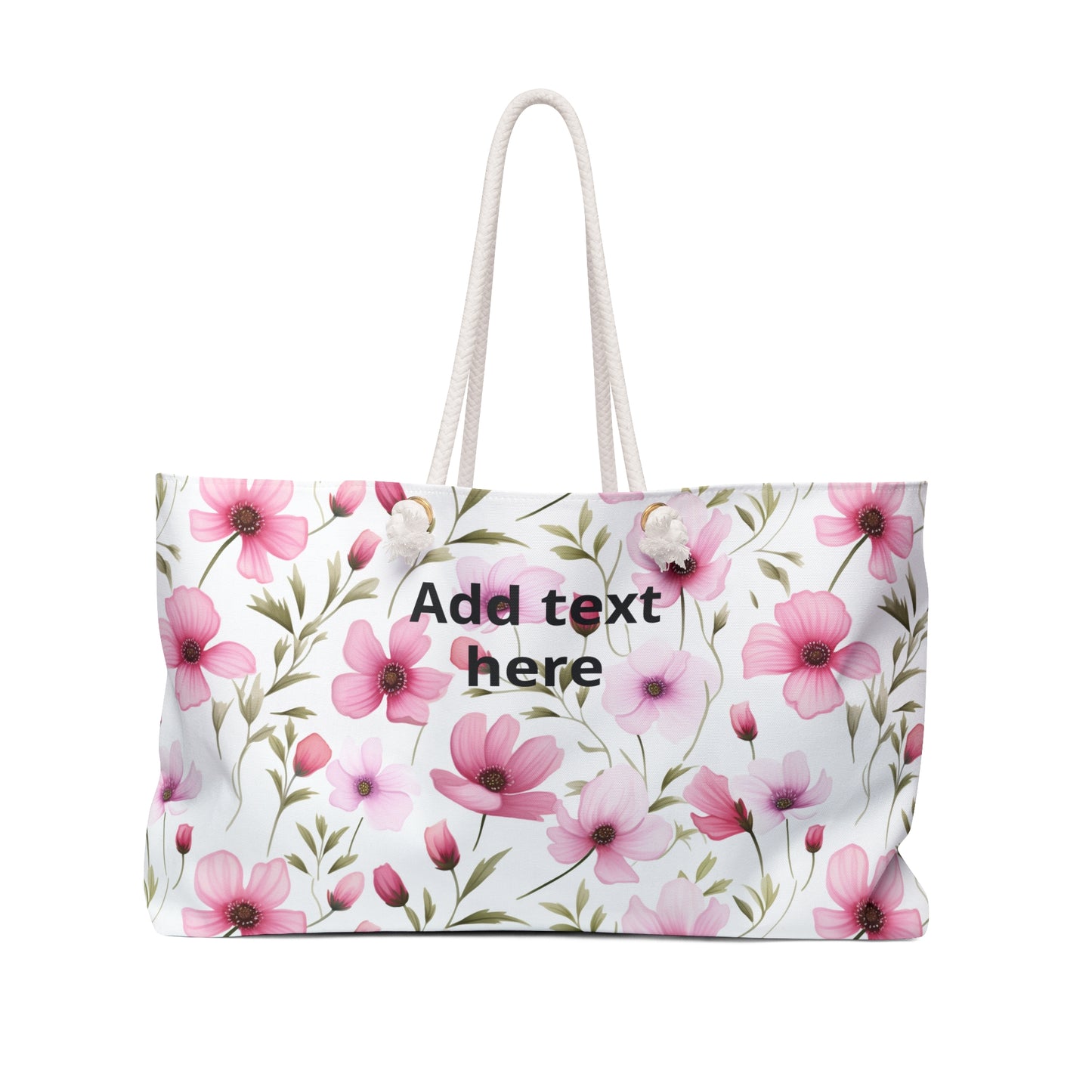 Personalized Pink Floral Weekender Bag