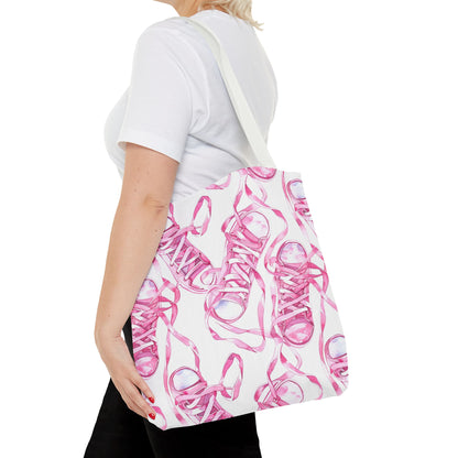 Cute Pink Sneakers Tote Bag for the Sports Lover