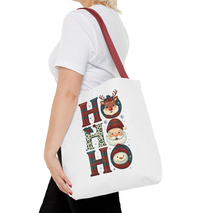 Cute Santa and Reindeer Design Festive Holiday Tote Bag