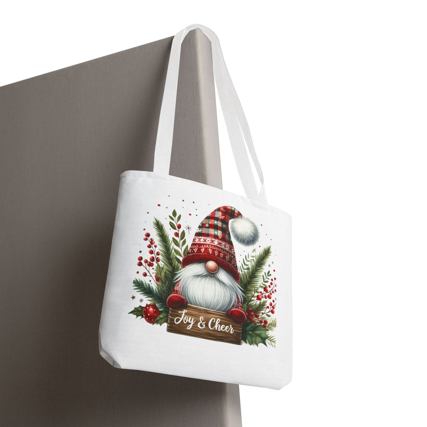 Christmas Gnome Tote Bag - Joy & Cheer Holiday Shopper