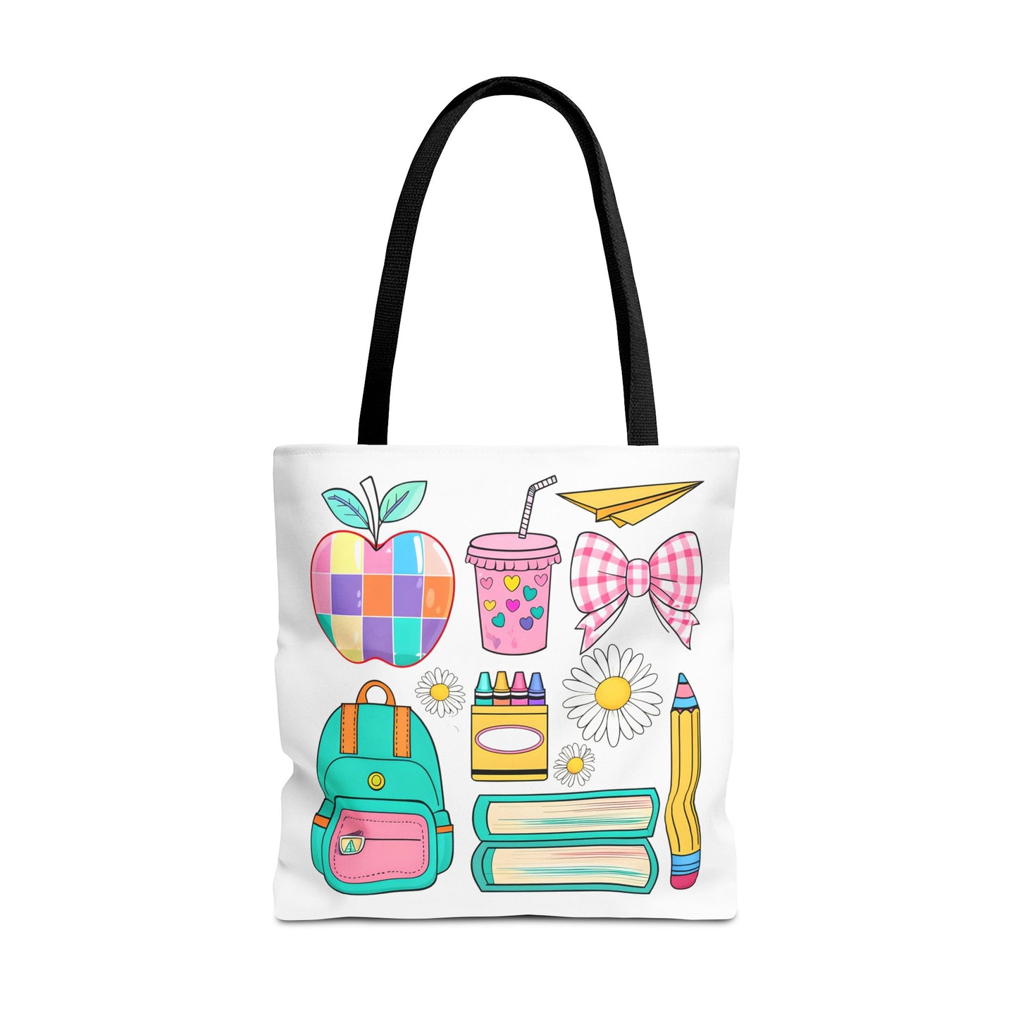 Colorful School Supplies Tote Bag, Perfect for Students & Teachers