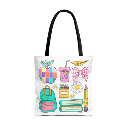 Colorful School Supplies Tote Bag, Perfect for Students & Teachers