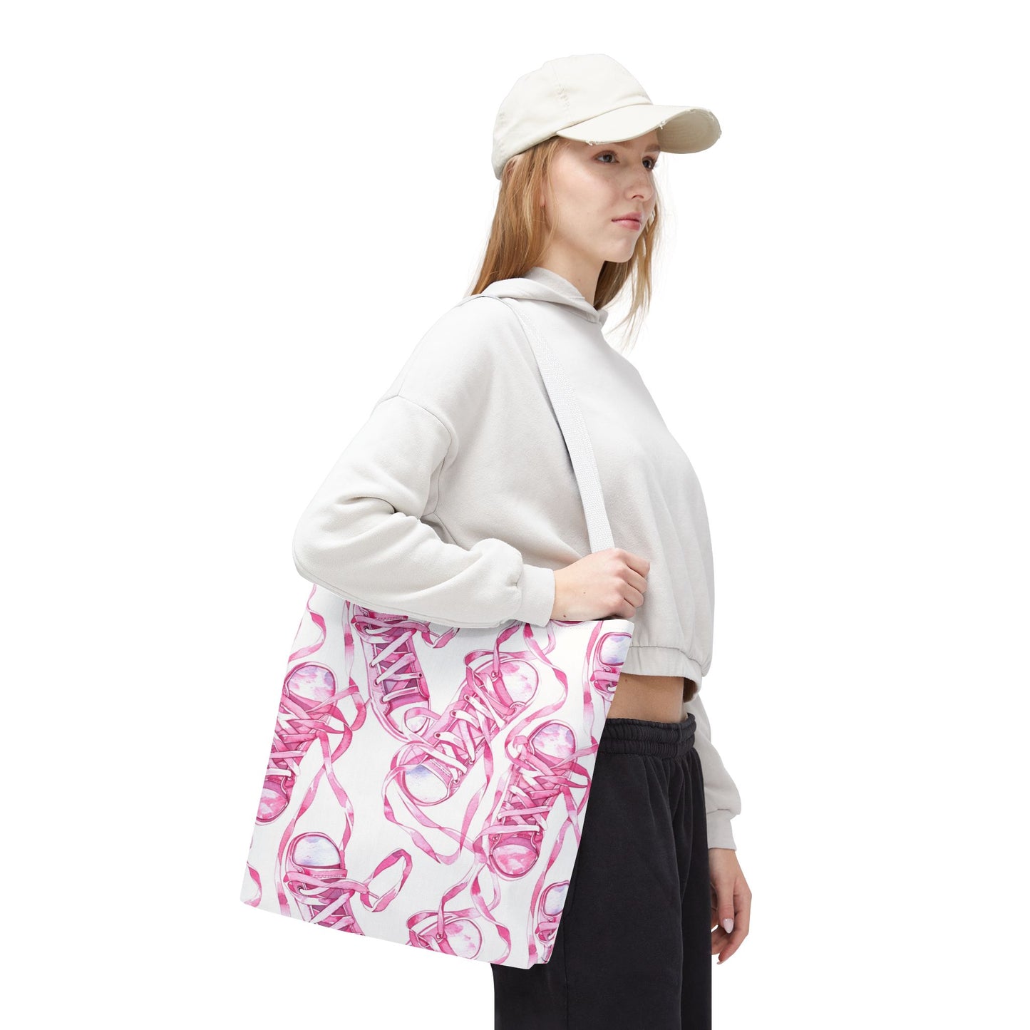 Cute Pink Sneakers Tote Bag for the Sports Lover