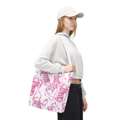 Cute Pink Sneakers Tote Bag for the Sports Lover