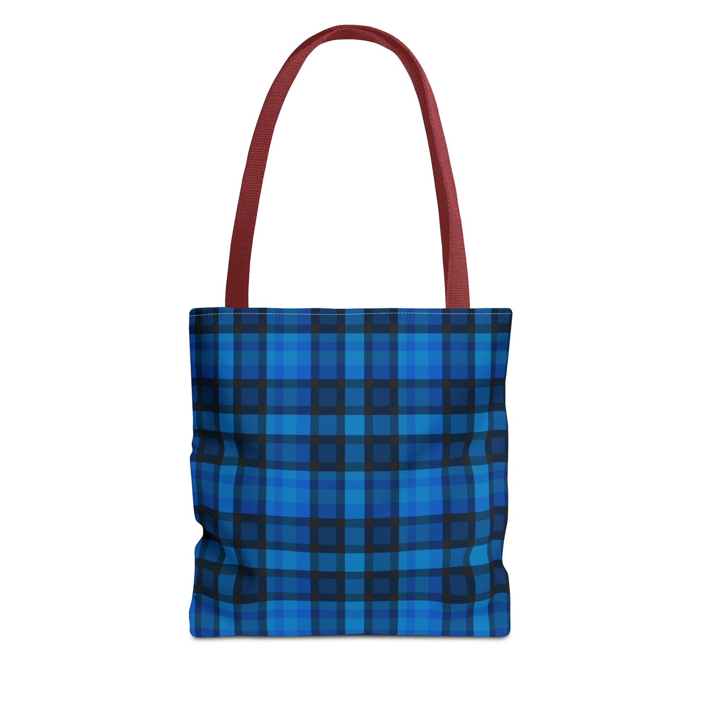 Blue Plaid Tote Bag, Gift for Her or Him,
