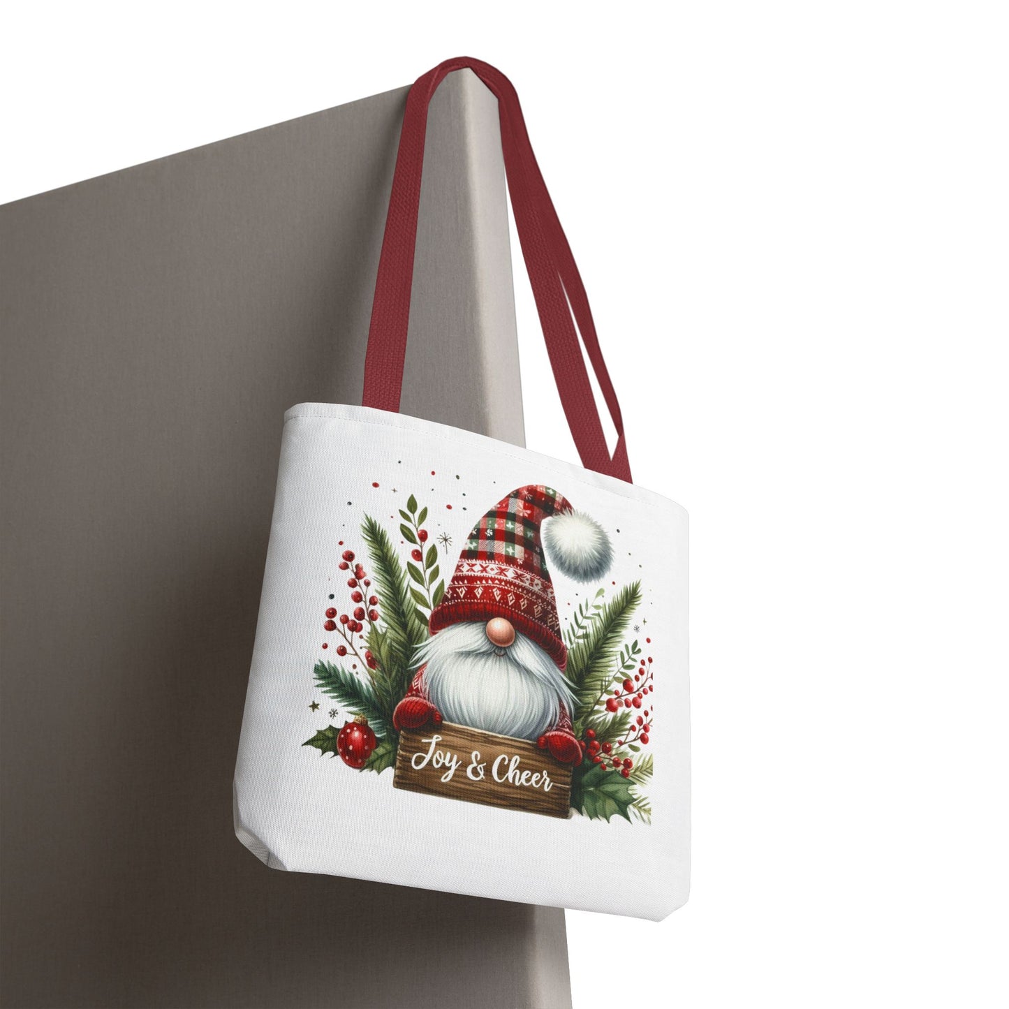 Christmas Gnome Tote Bag - Joy & Cheer Holiday Shopper