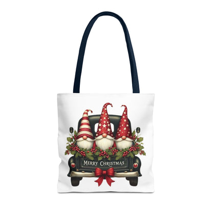 3 Christmas Gnomes in Truck Tote Bag, Fun Holiday Gift
