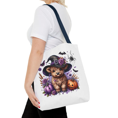 Halloween Cow Witch Tote Bag