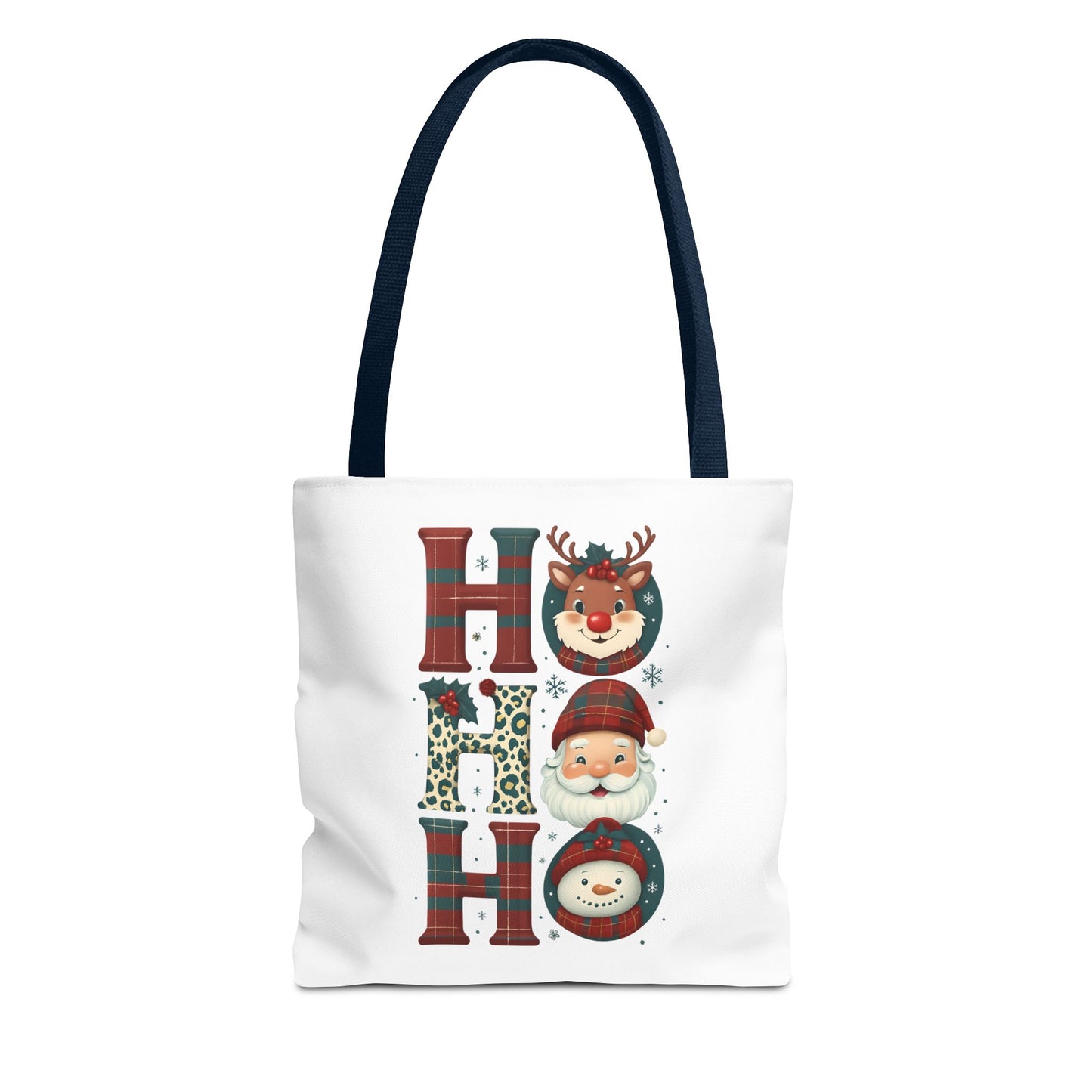 Cute Santa and Reindeer Design Festive Holiday Tote Bag