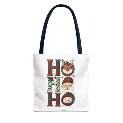 Cute Santa and Reindeer Design Festive Holiday Tote Bag