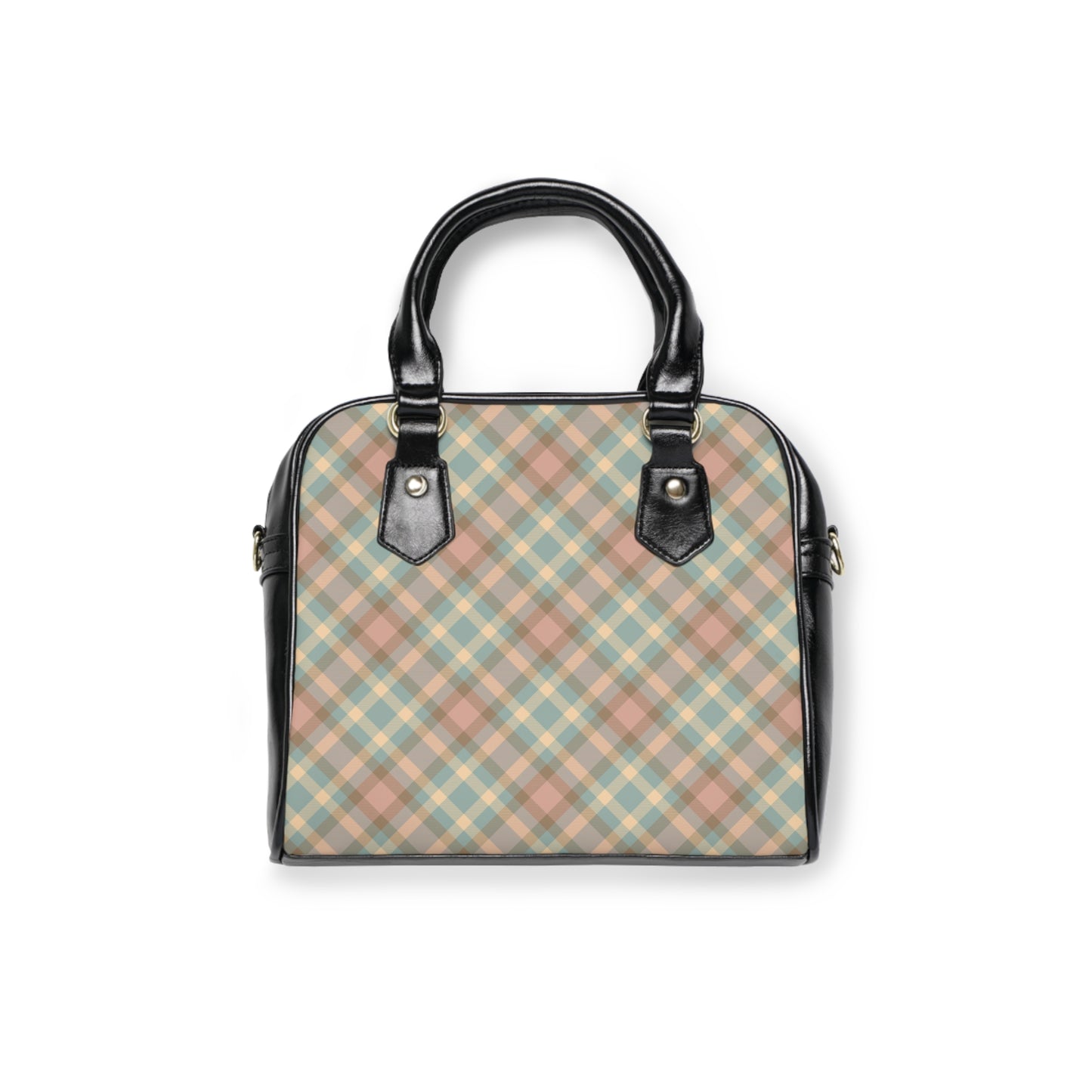 Vintage Pastel Plaid Shoulder Handbag