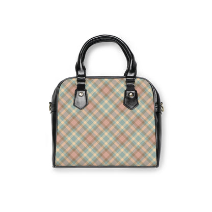 Vintage Pastel Plaid Shoulder Handbag