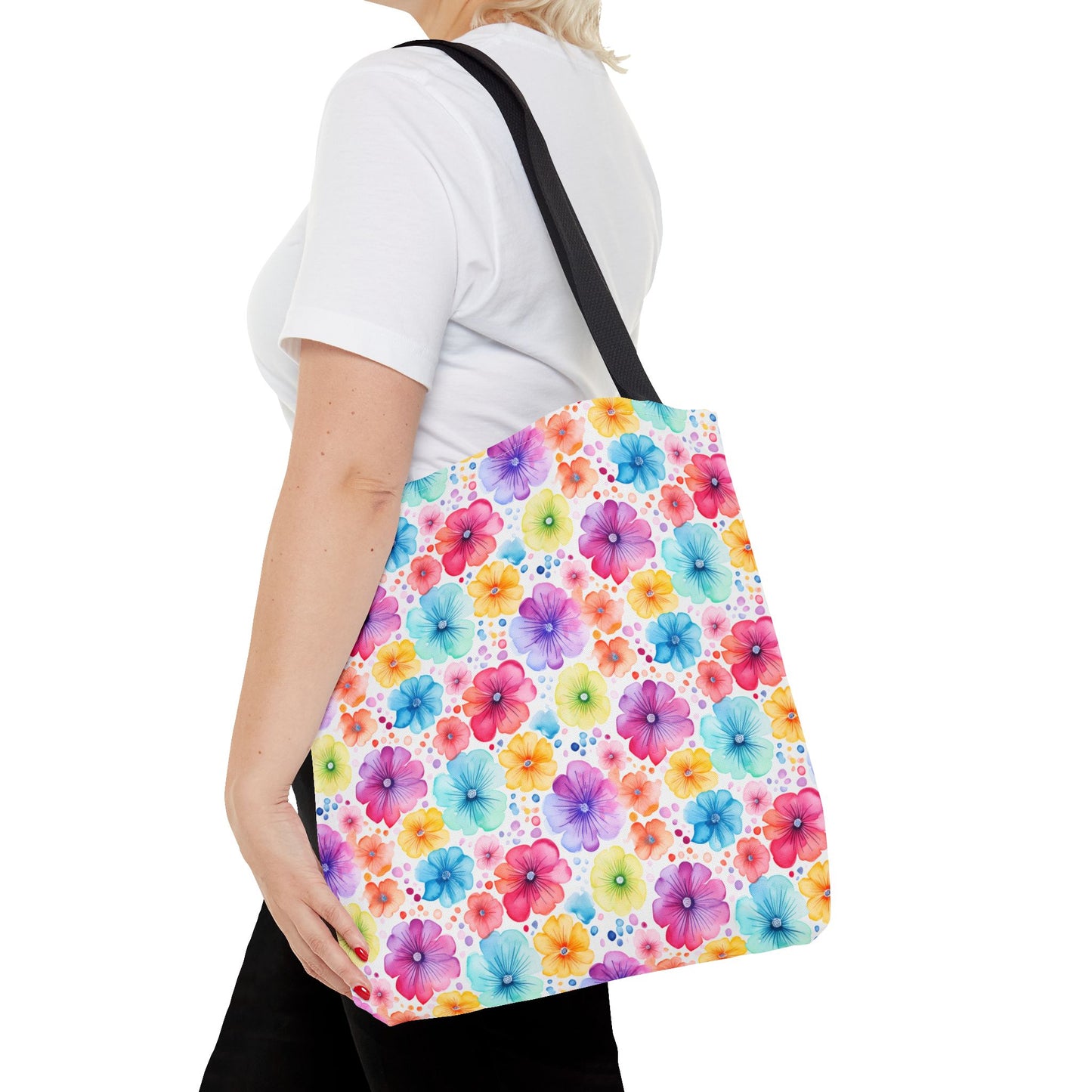 Vibrant Floral Tote Bag, Perfect Gift for Mother's Day, Bright Summer Accessory