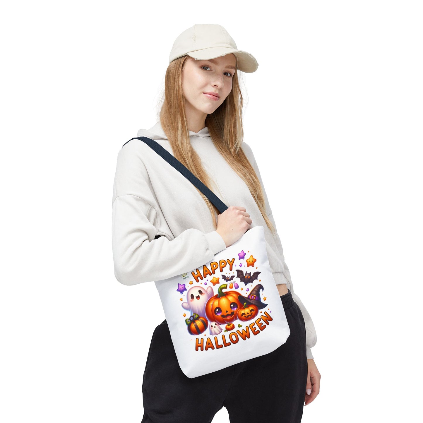 Cute Halloween Ghost Pumpkin Tote Bag