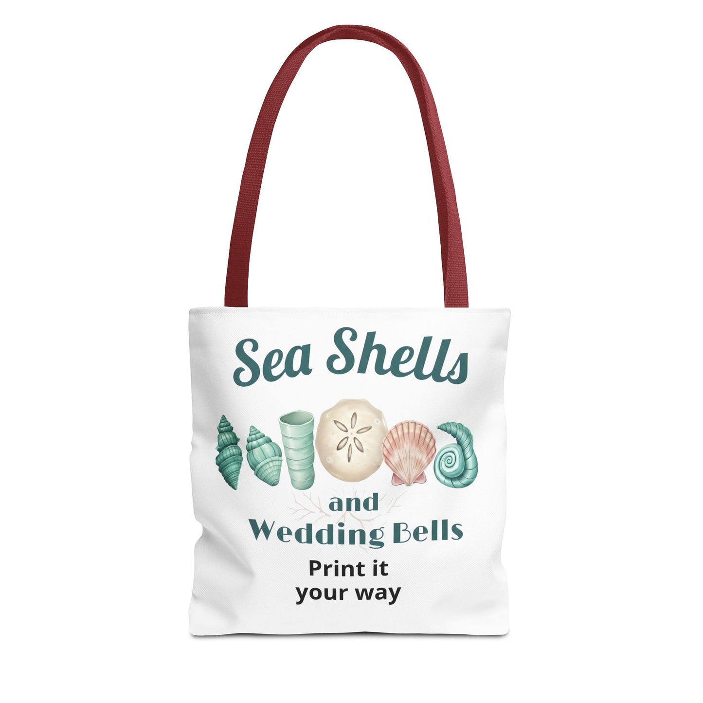 Personalized Sea Shells Tote Bag — 'Sea Shells and Wedding Bells' Beach Wedding Gift
