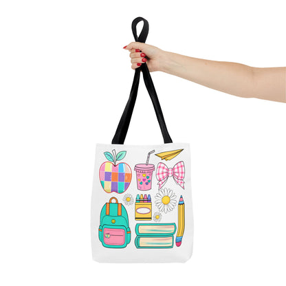 Colorful School Supplies Tote Bag, Perfect for Students & Teachers